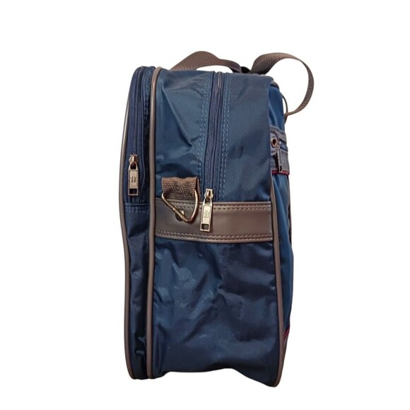 Vintage American Tourister Soft Sided Luggage Carry On Travel Bag Blue Suitcase - Picture 2 of 9